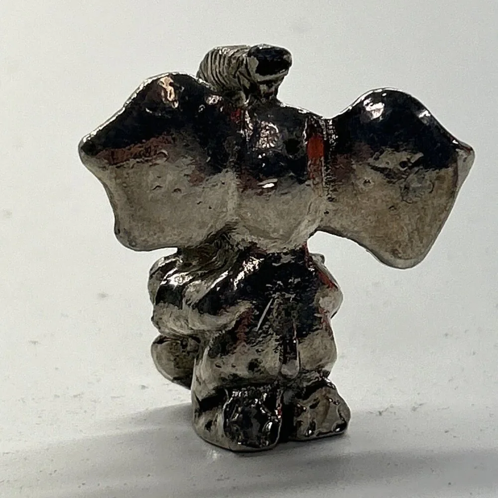 Vintage Spoontiques Pewter Miniature Elephant Playing Cello Figure